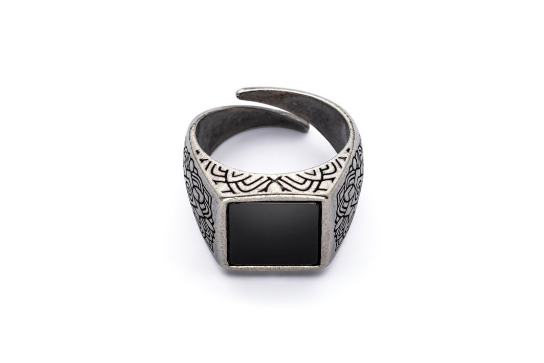 ANANDA NERO anello in argento e onice nero