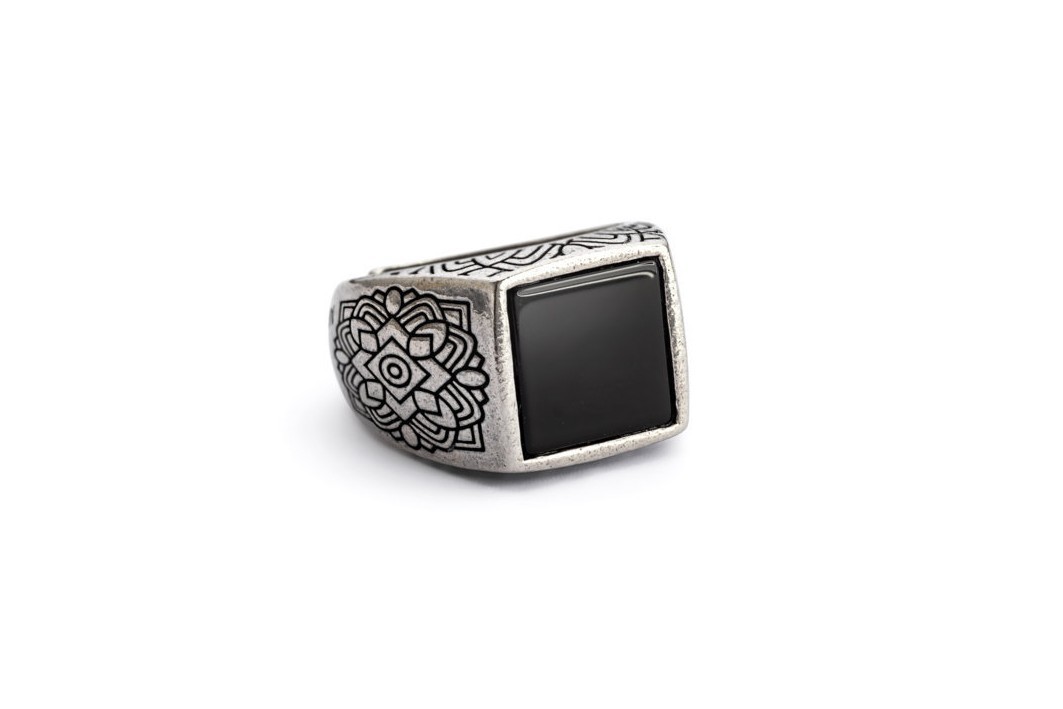 ANANDA NERO anello argento e onice naturale