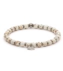 Silver sterling bracelet and natural stone 6mm