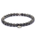 Silver sterling bracelet and natural stone 6mm