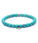 Silver sterling bracelet and natural stone 6mm