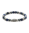 Bracciale uomo argento e pietre naturali