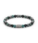 Silver sterling bracelet man and natural stone 100% made in italy