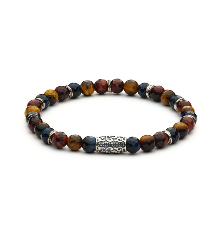 Bracciale uomo argento e pietre naturali