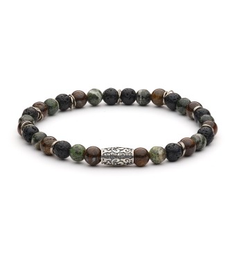 Silver sterling bracelet man and natural stone 100% made in italy