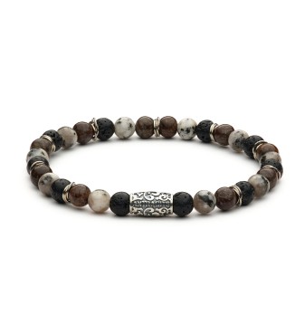 Silver sterling bracelet man and natural stone 100% made in italy