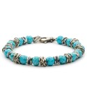 man bracelet natural stone silver