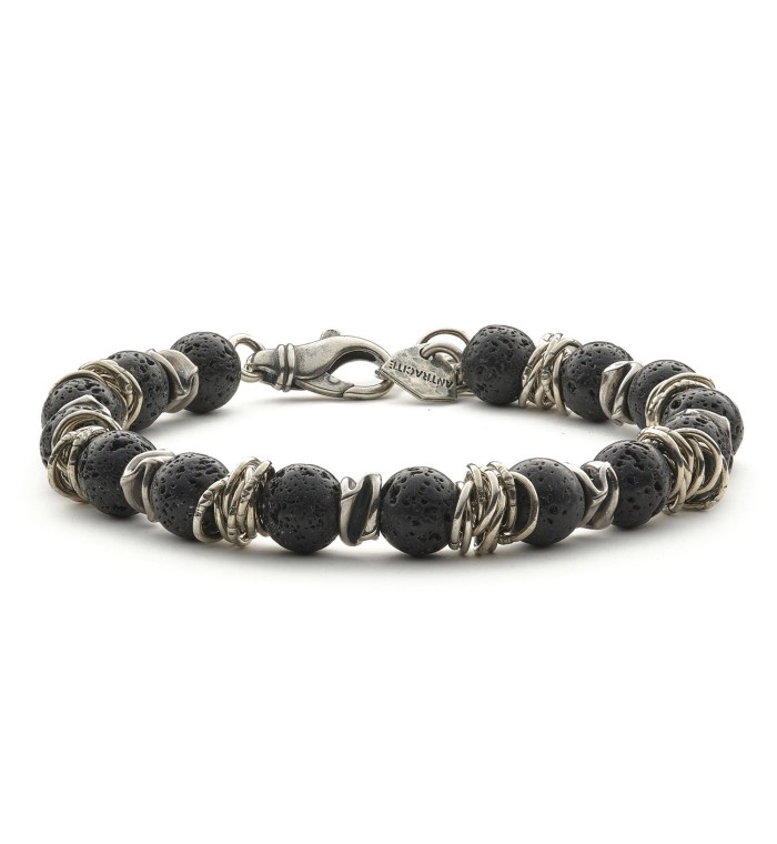 stones and silver sterling bracelet men
