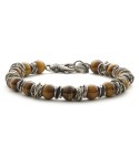 bracelet silver and eye tiger brown