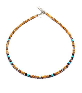necklace with natural stones and silver sterling 925