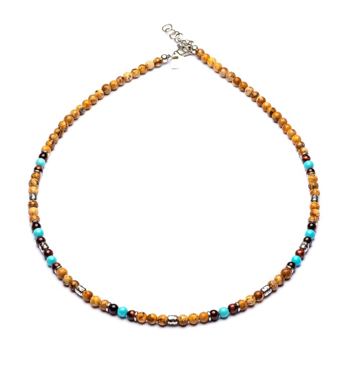 necklace with natural stones and silver sterling 925