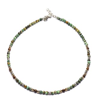 necklace with natural stones and silver sterling 925