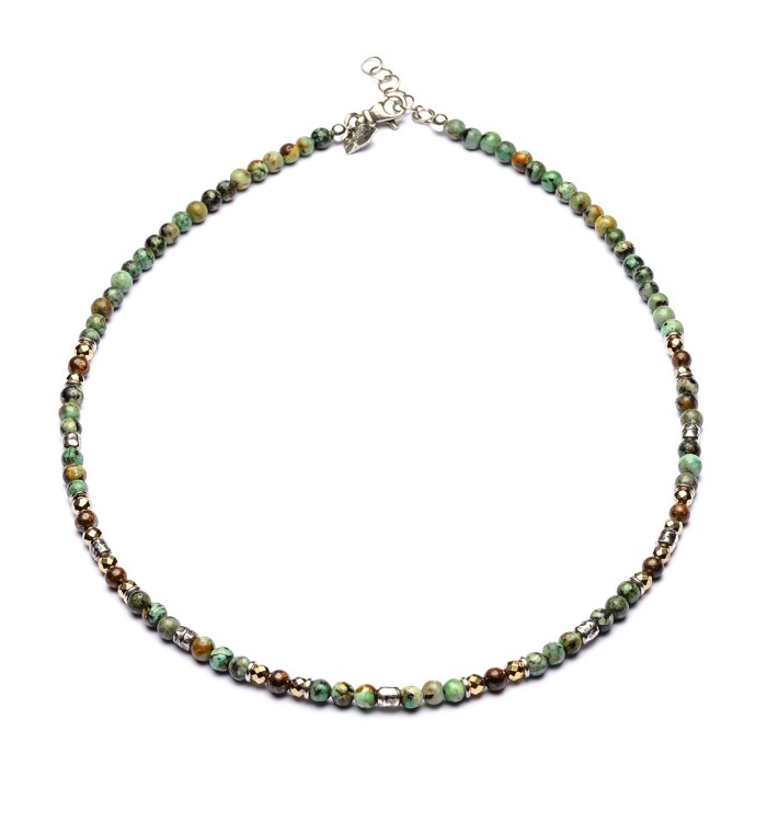 necklace with natural stones and silver sterling 925