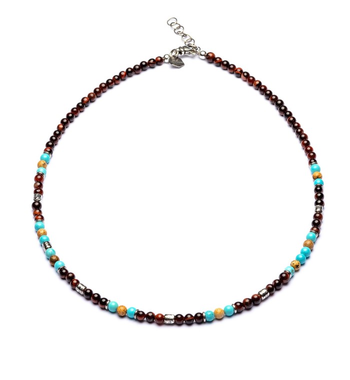 necklace with natural stones and silver sterling 925