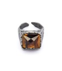 KING BROWN - Ring for men, 925 silver sterling and natural stone Brown Eye Tiger