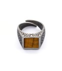 Men's ring MANDALA BROWN - Made in Italy