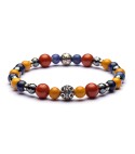 Bracciale da uomo in diaspro rosso, mokaite gialla, ematite, sodalite - GUINEA by Antracite