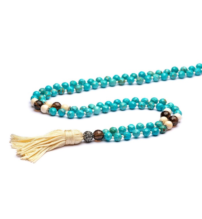 Collana Mala tibetano 108 pietre dure annodate