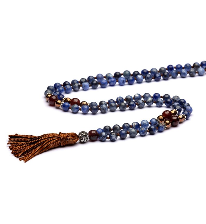 Collana Mala tibetano blu