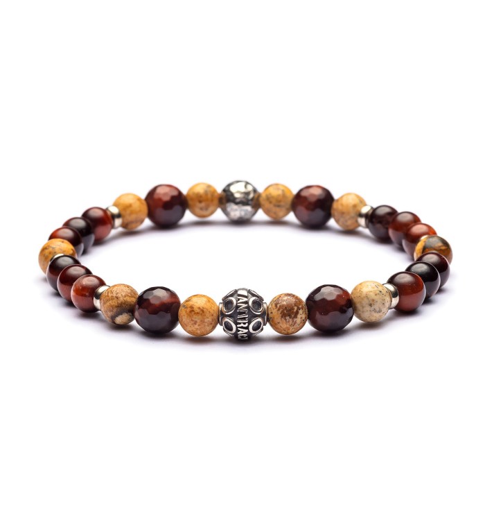 Bracciale uomo pietre e argento