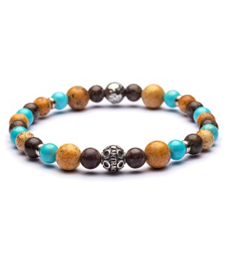 Bracciale per uomo argento e pietre naturali