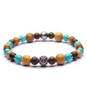 Bracciale per uomo argento e pietre naturali
