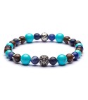 Bracciale per uomo argento e pietre naturali 6mm