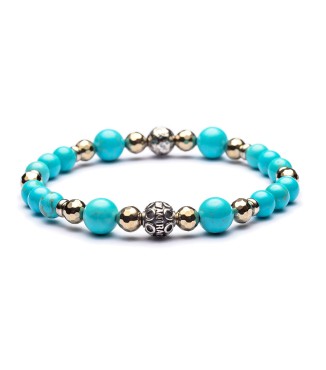 Bracciale per uomo argento e pietre naturali