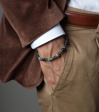 Bracciale uomo pietre dure e argento 2