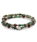 LUDWIG - Bracciale da uomo in turchese africano, pirite e bronzite