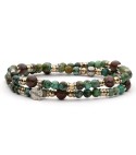 Bracciale uomo pietre dure 4mm e argento invecchiato
