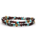 Bracciale uomo pietre dure 4mm e argento invecchiato