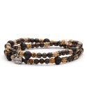 Bracciale con pietre dure 4mm e argento invecchiato