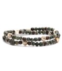 Bracciale con pietre dure 4mm e argento invecchiato