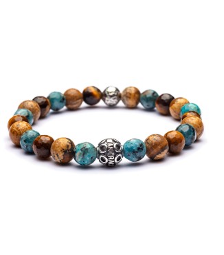 Bracciale uomo pietre e argento
