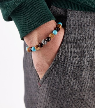 Bracciale uomo pietre e argento 2