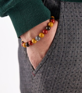 Bracciale uomo pietre e argento 2