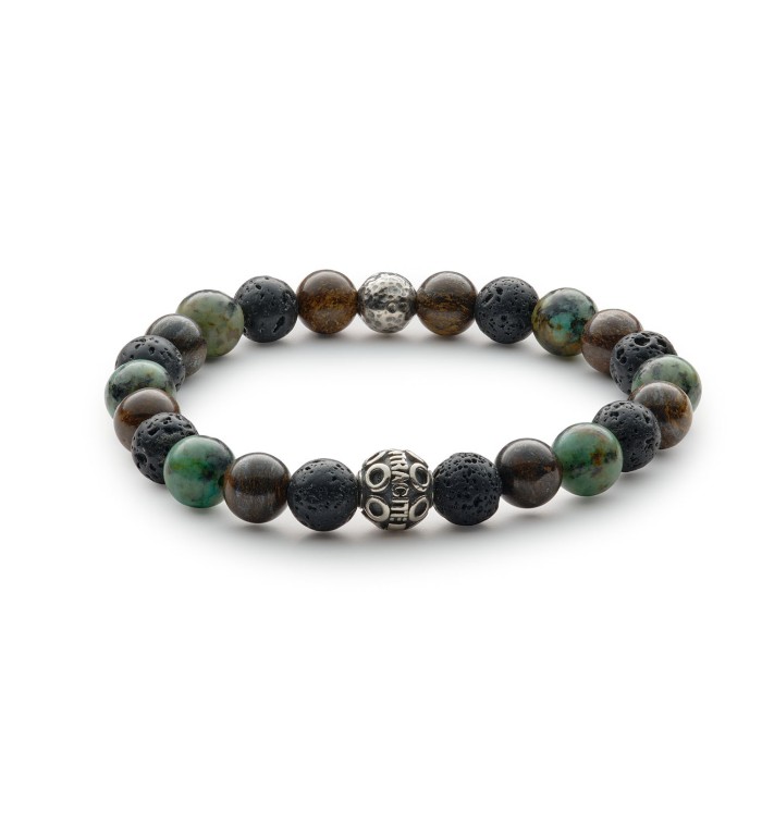 Bracciale uomo pietre e argento