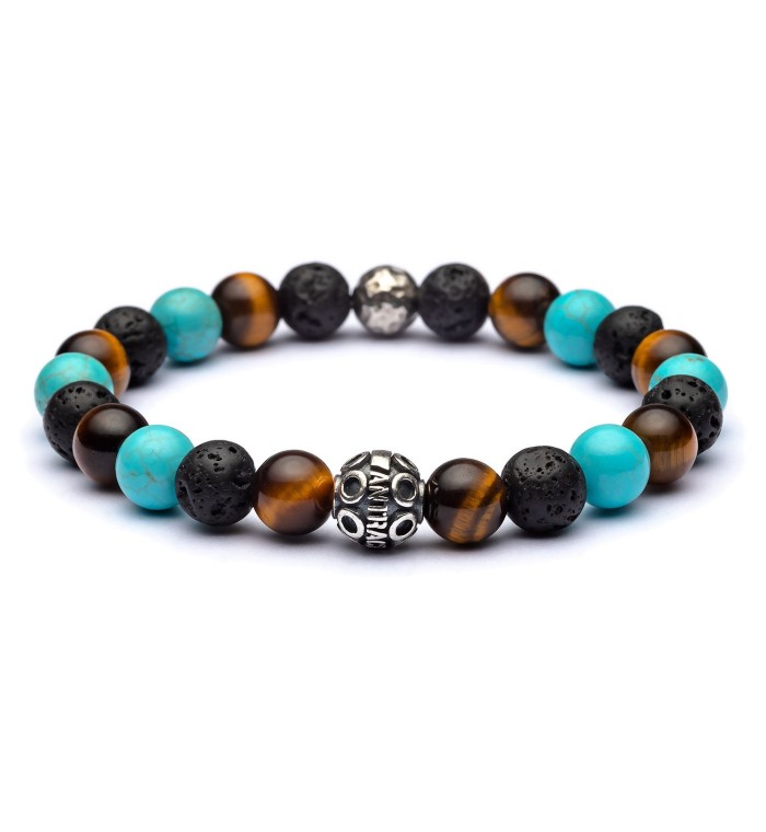 Bracciale uomo pietre e argento
