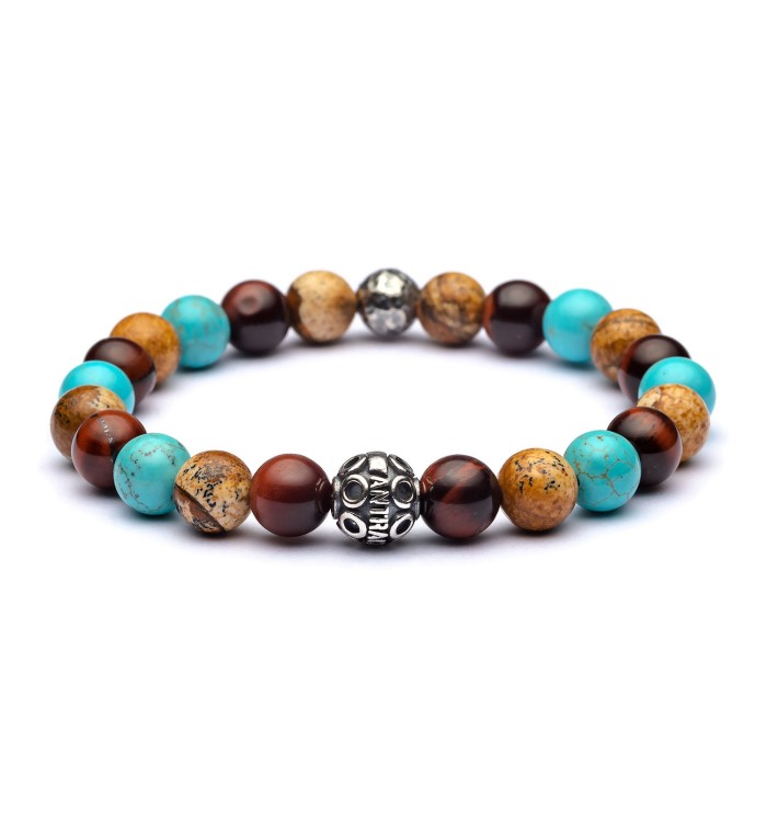 Bracciale uomo pietre e argento