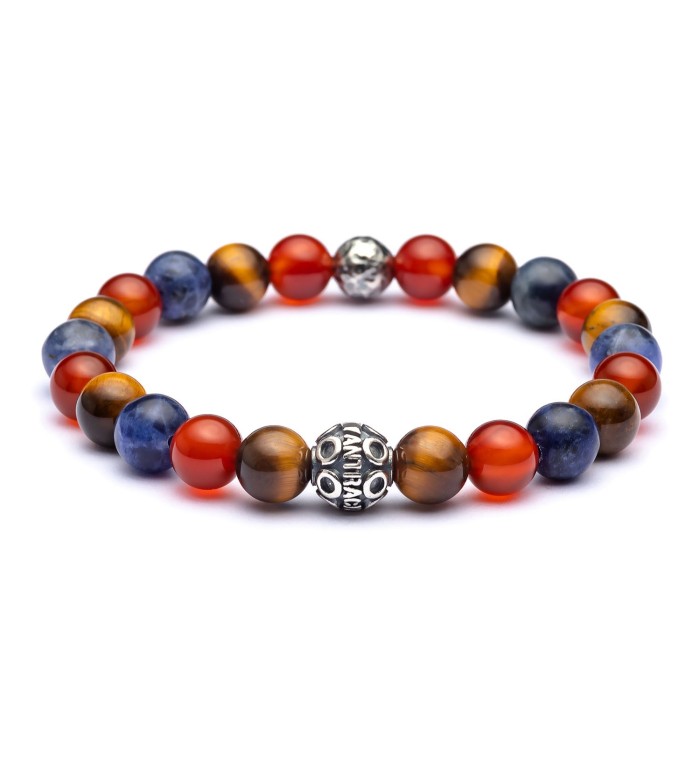 Bracciale uomo pietre e argento