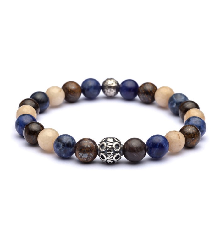 Bracciale uomo pietre e argento