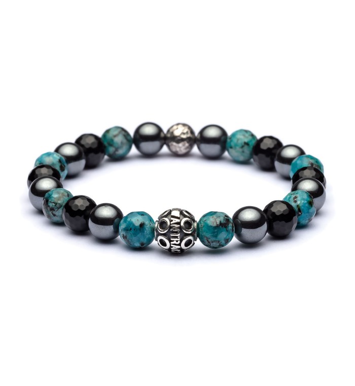 Bracciale uomo pietre e argento