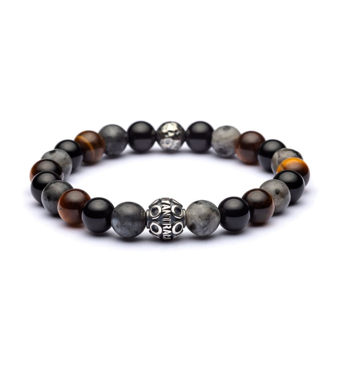 Bracciale uomo pietre e argento