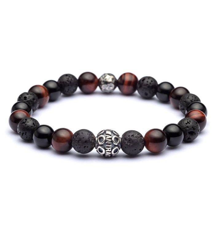 Bracciale uomo pietre e argento