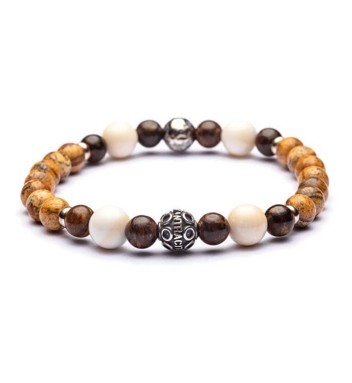 Bracciale uomo pietre e argento