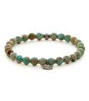 Silver sterling bracelet and natural stone