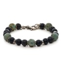 bracciale uomo argento e pietre naturali
