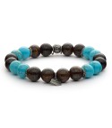 bracciale pietre dure naturali 10mm argento invecchiato 925‰