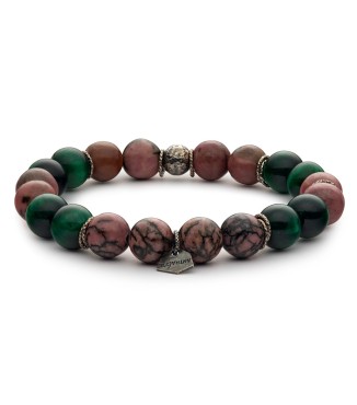 pietre dure naturali da 10mm e argento invecchiato 925‰